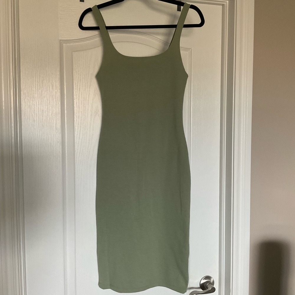 Zara Sage Green Midi Tank Dress - Picture 2 of 3